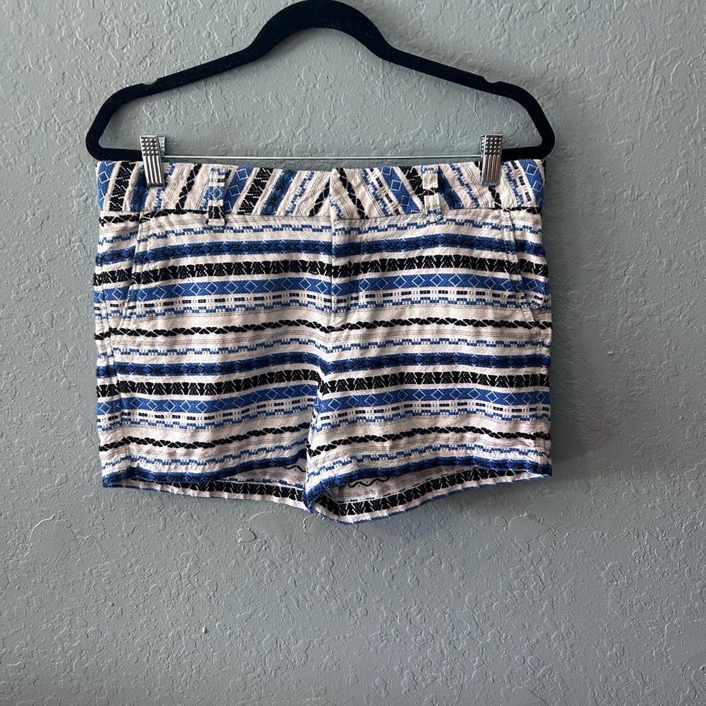 Gap The City 3 Inch Short Blue White Geometric Embroidered Shorts Size 8